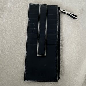 Lodis Chic Black and White Leather Card Wallet